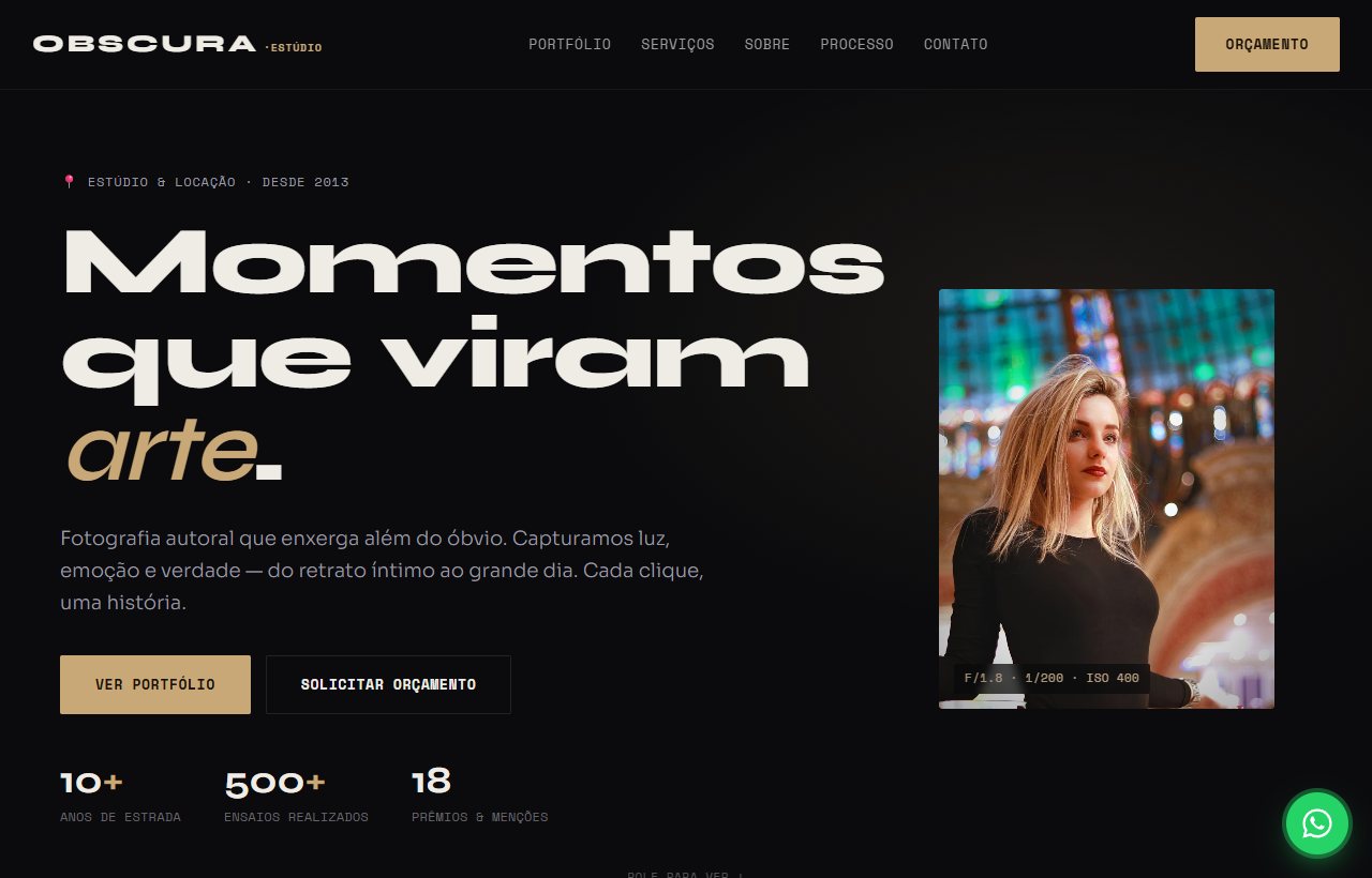 Site do estúdio OBSCURA