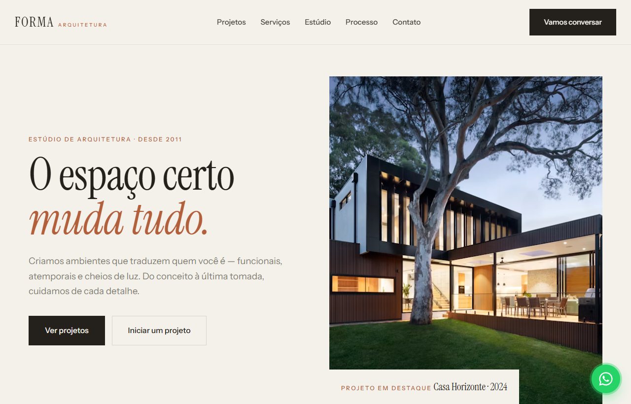 Site do estúdio FORMA